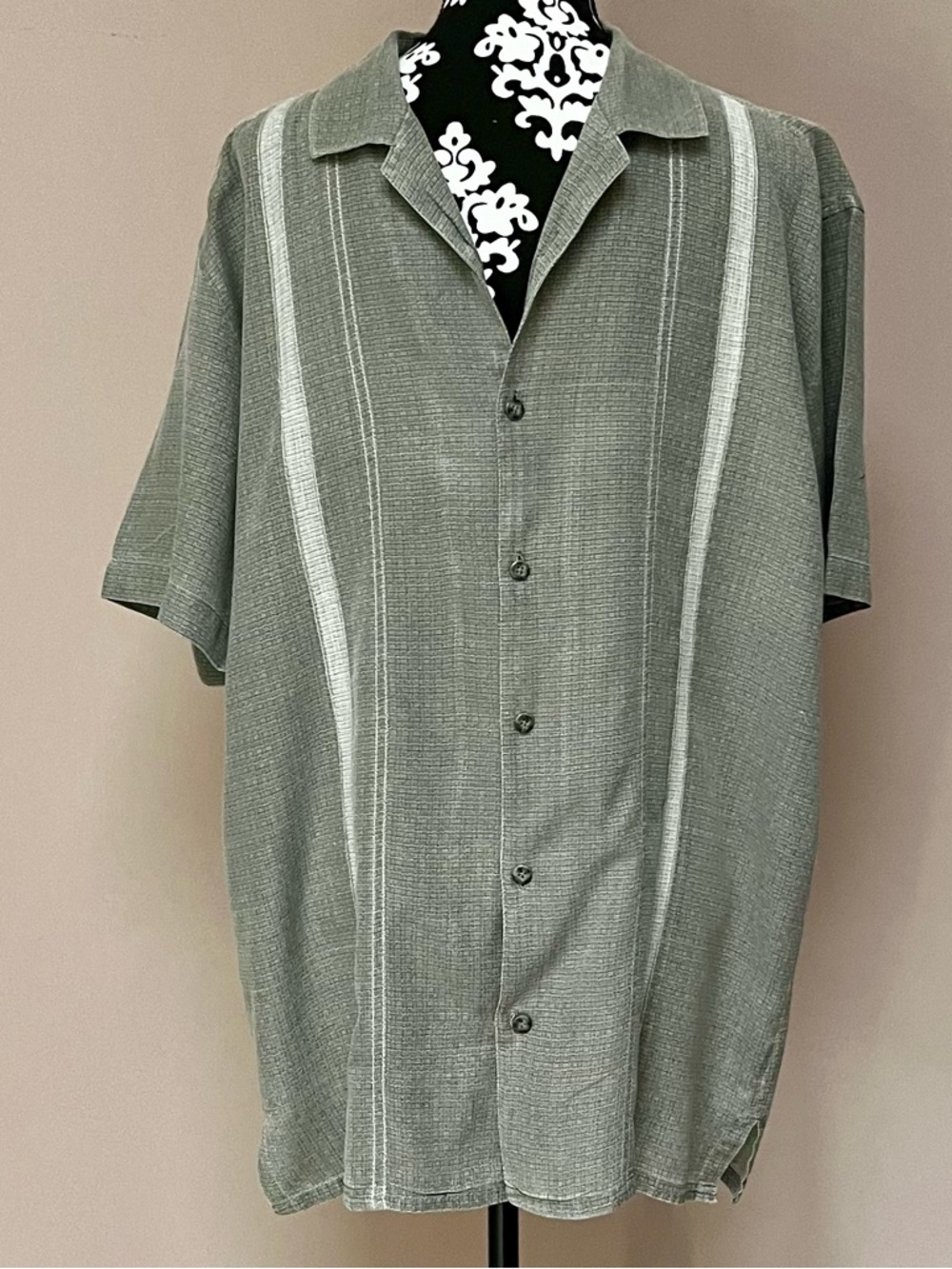 PRONTO UOMO Vintage Silk & Cotton Blend Paneled Camp Shirt